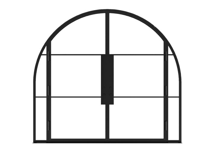 Double door with radius and two sidelights